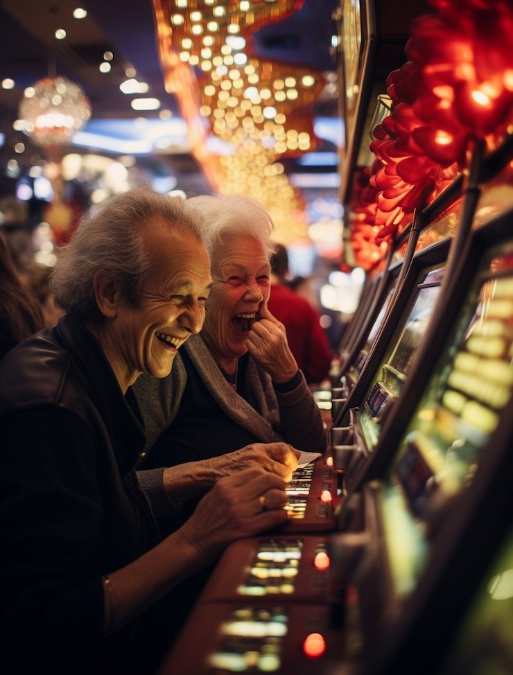 Permainan kasino virtual dengan dealer dan slot permainan digital